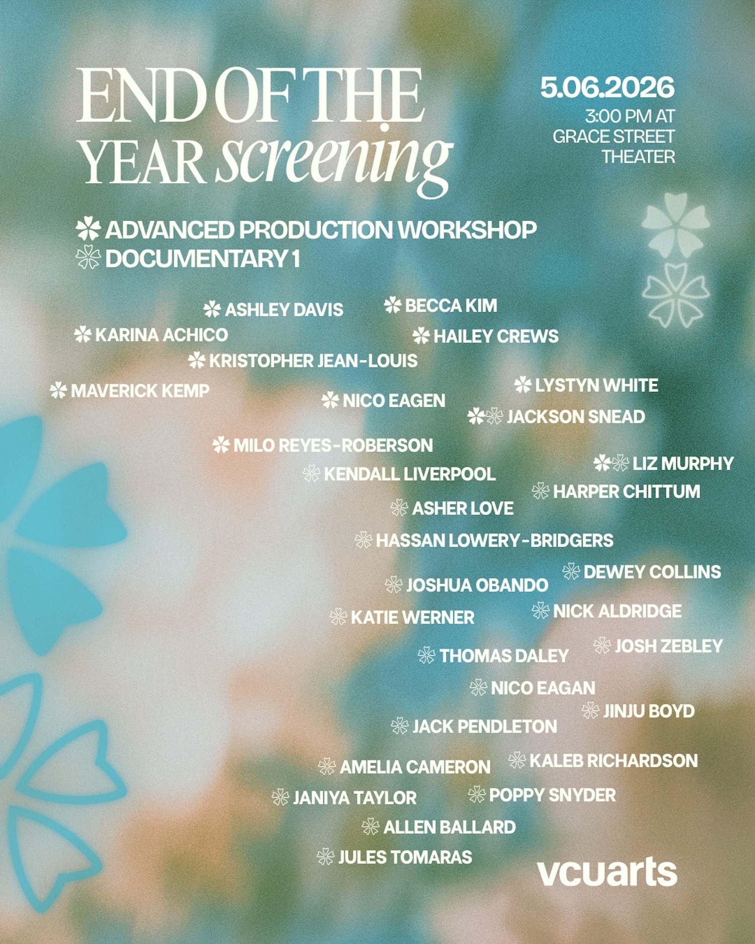 VCUarts Photography + Film Advanced Production Workshop and Documentary 1 Screening